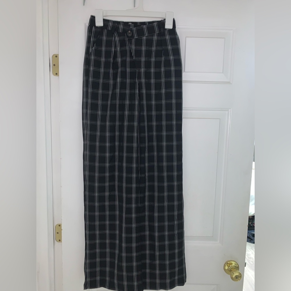 Plaid Asymmetrical Pants